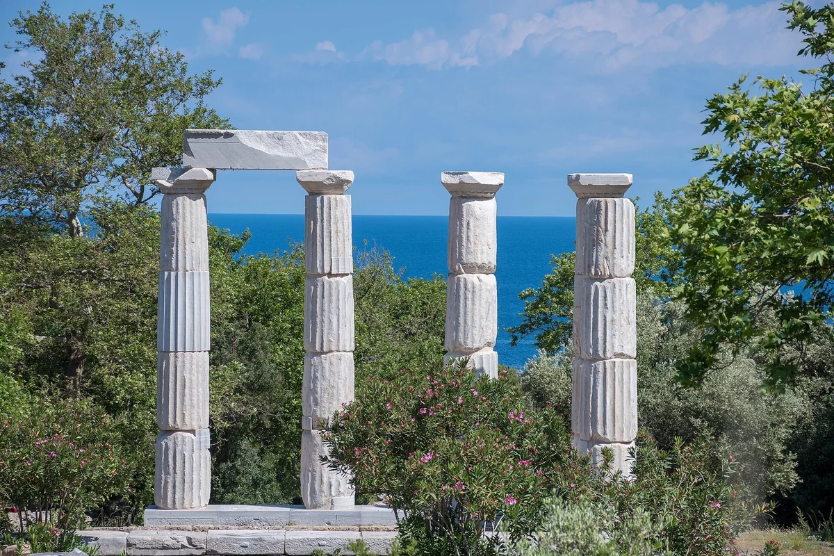 The Sanctuary of the Great Gods on Samothrace, above the sea